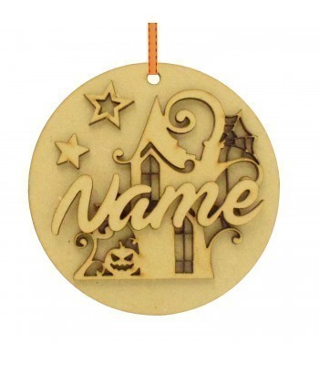 Laser Cut Personalised Halloween 3D Hanging Bauble - Haunted House Design